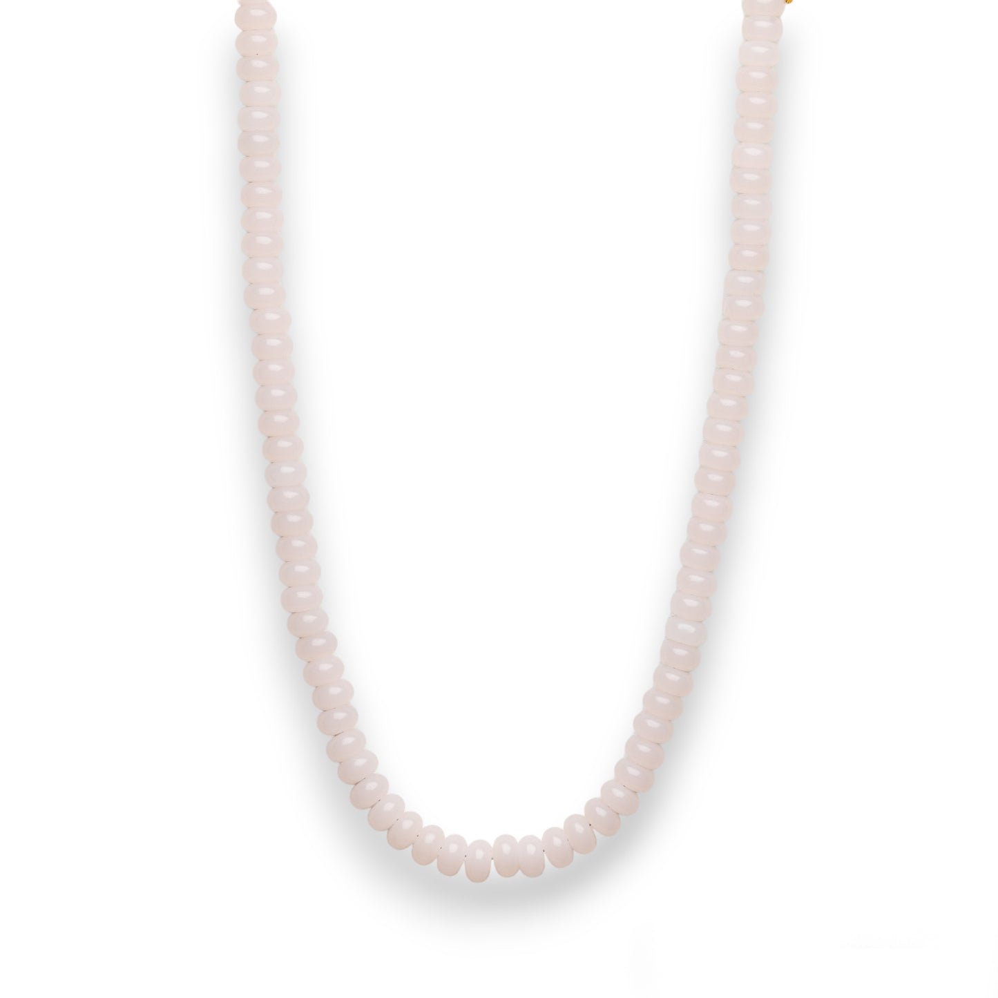 Baby Pink Glass Rondelle Bead Necklace
